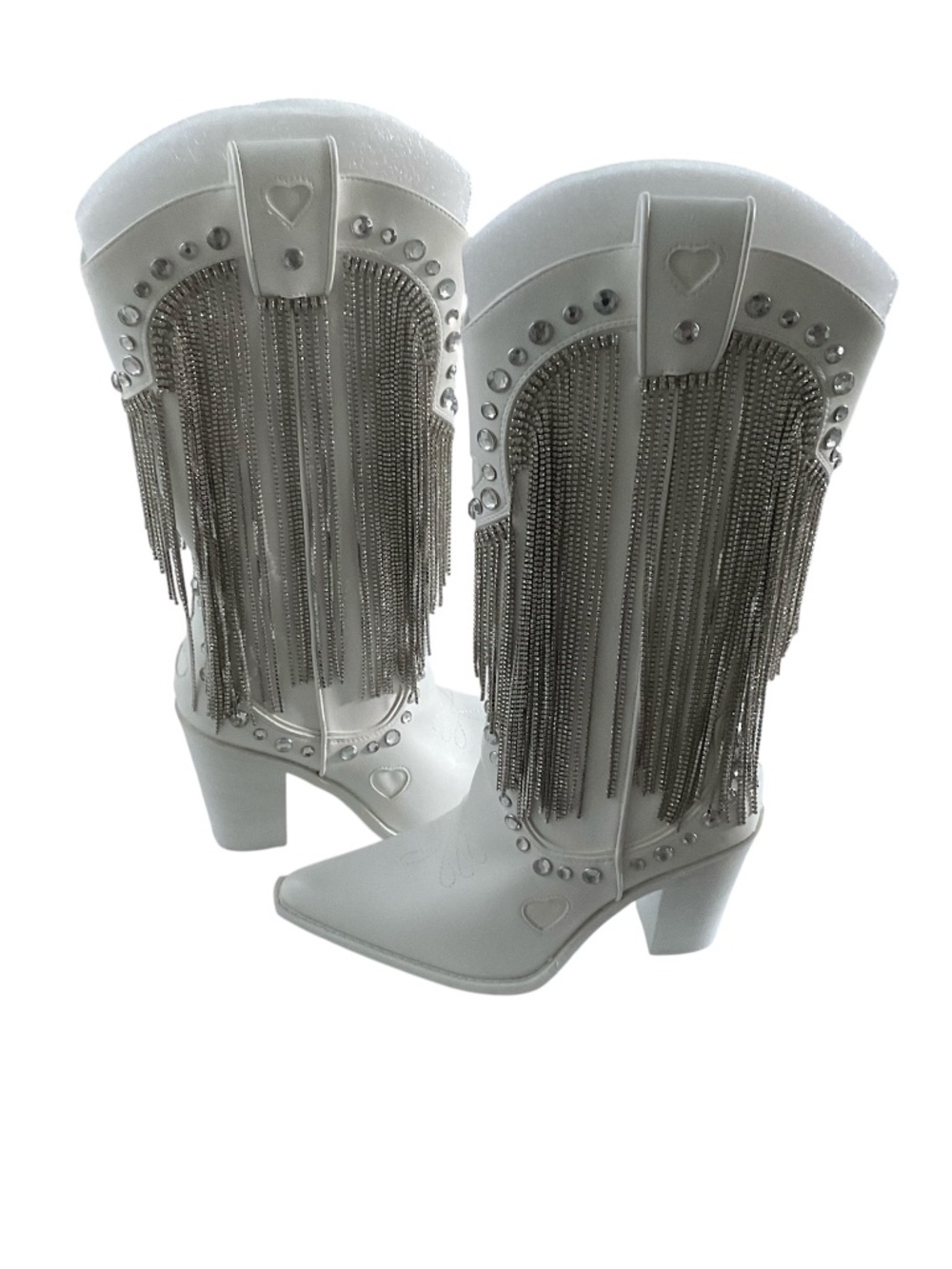 NWT Dolls Kill Sugar Thrillz Present Perfect Cowboy Boots White Sz 9 Festival